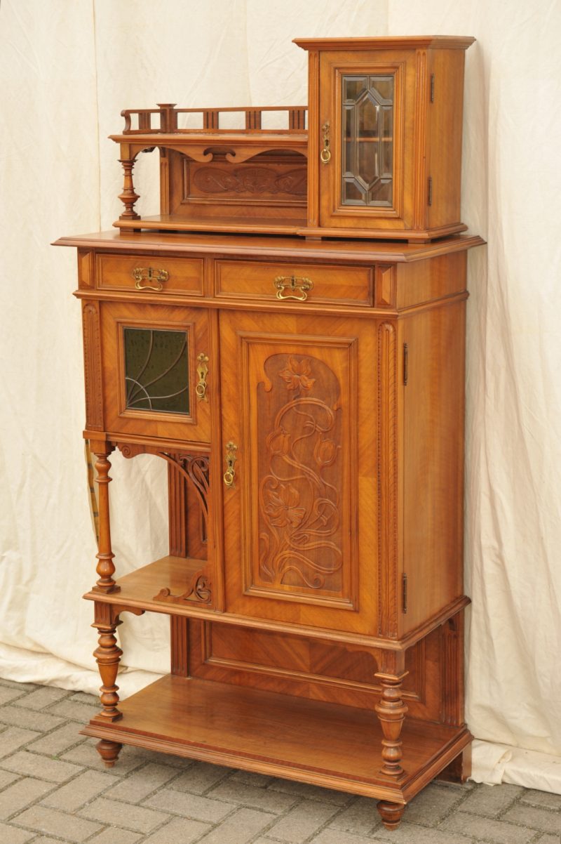 Etagere Jugendstil jugendstil vertiko etagere nussbaum antik im hof Etagere Jugendstil jugendstil vertiko etagere nussbaum antik im hof