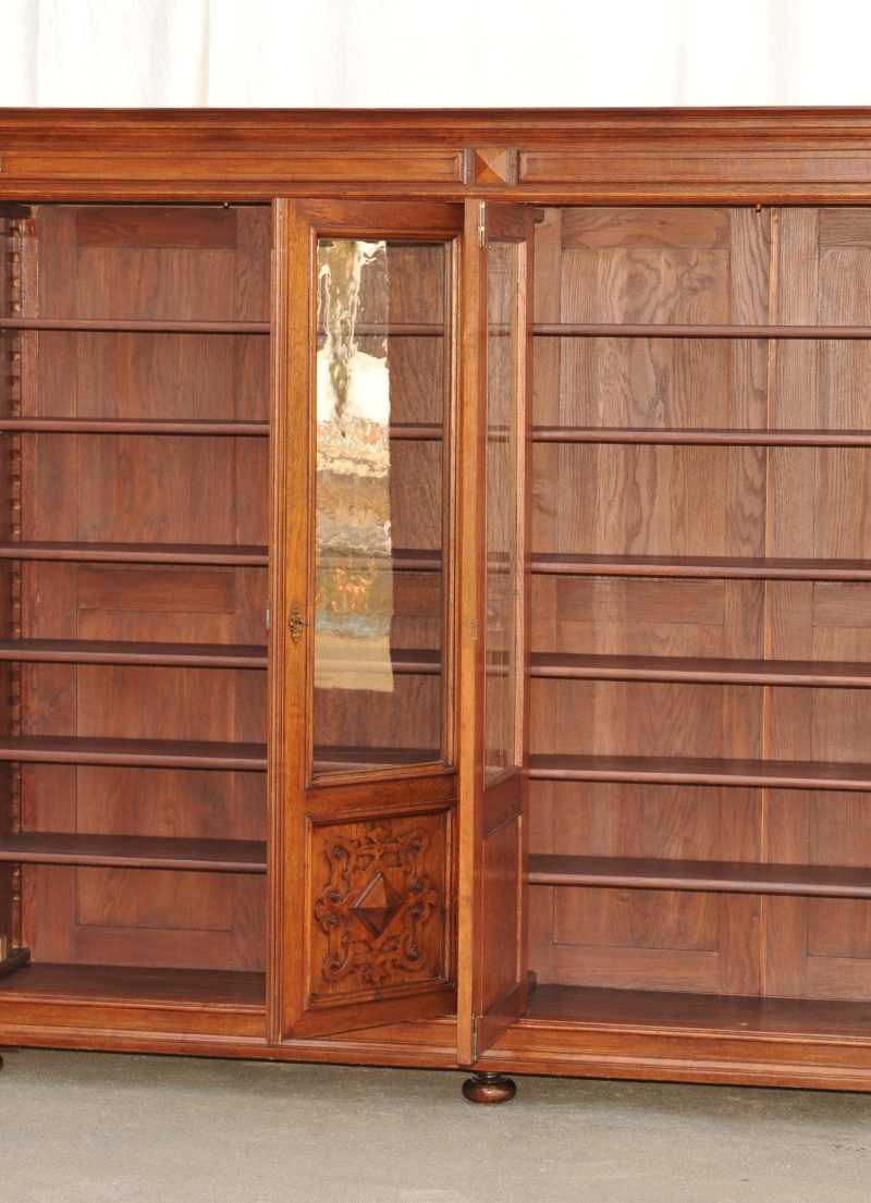 Bibliotheksschrank Gründerzeit Eiche - Antik im Hof