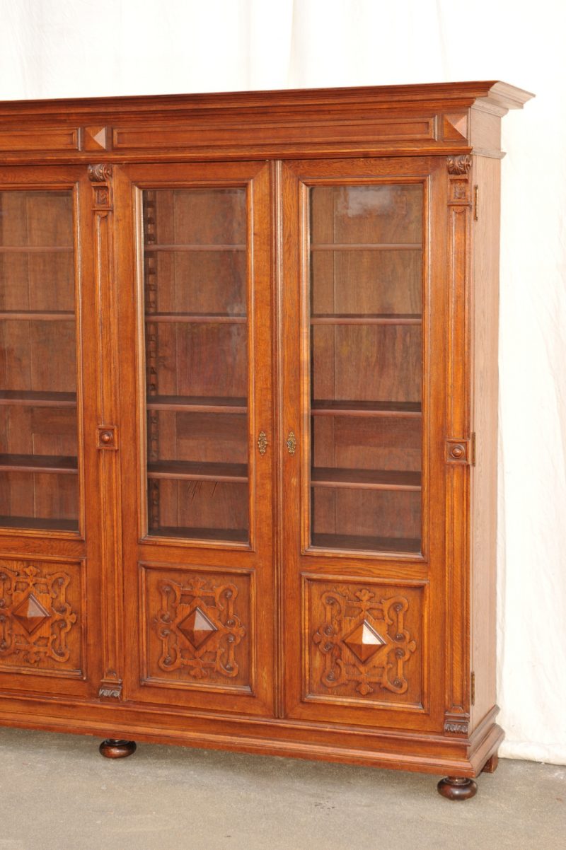 Bibliotheksschrank Gründerzeit Eiche - Antik im Hof