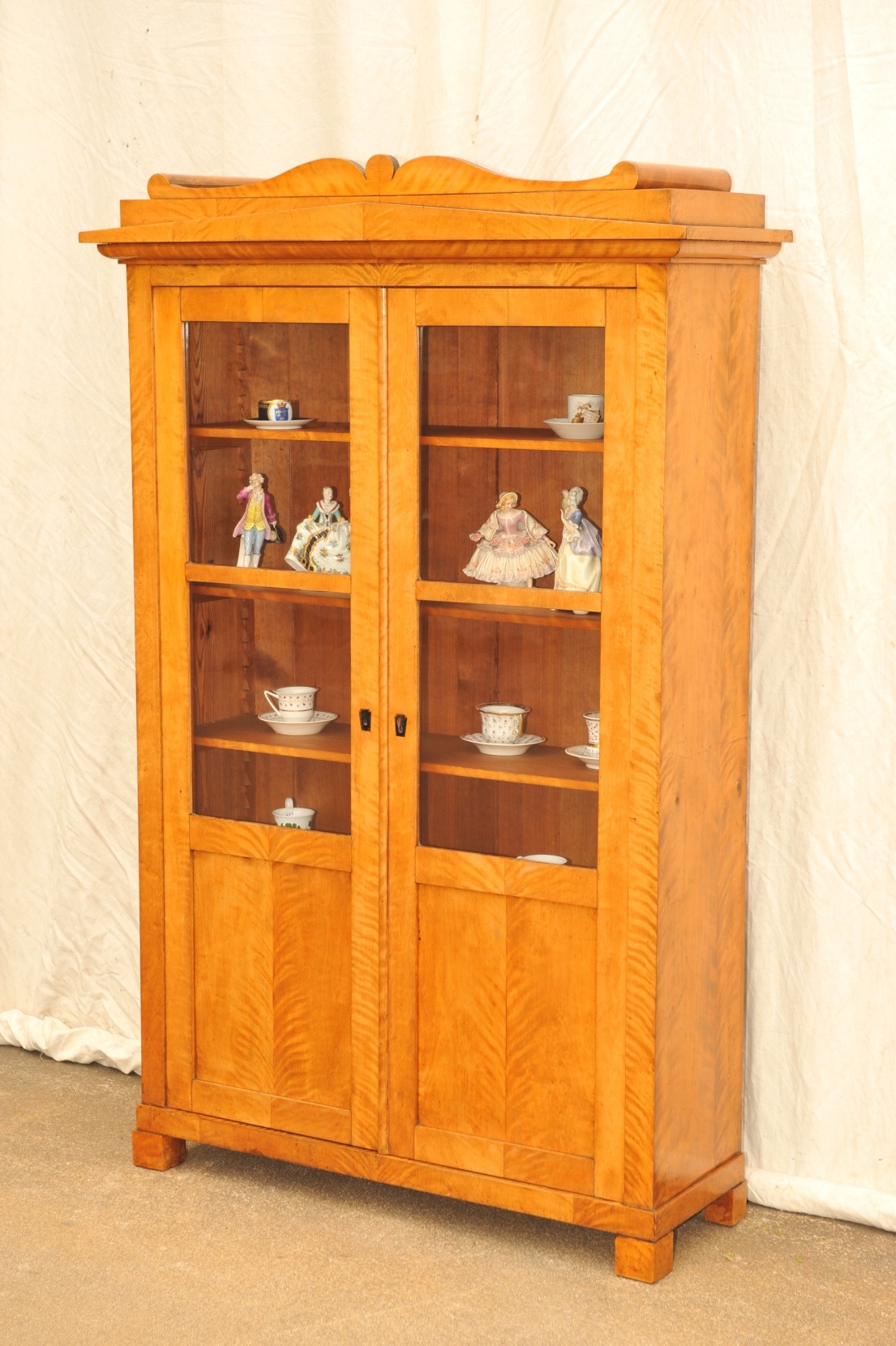 Vitrine Biedermeier Bücherschrank Birke