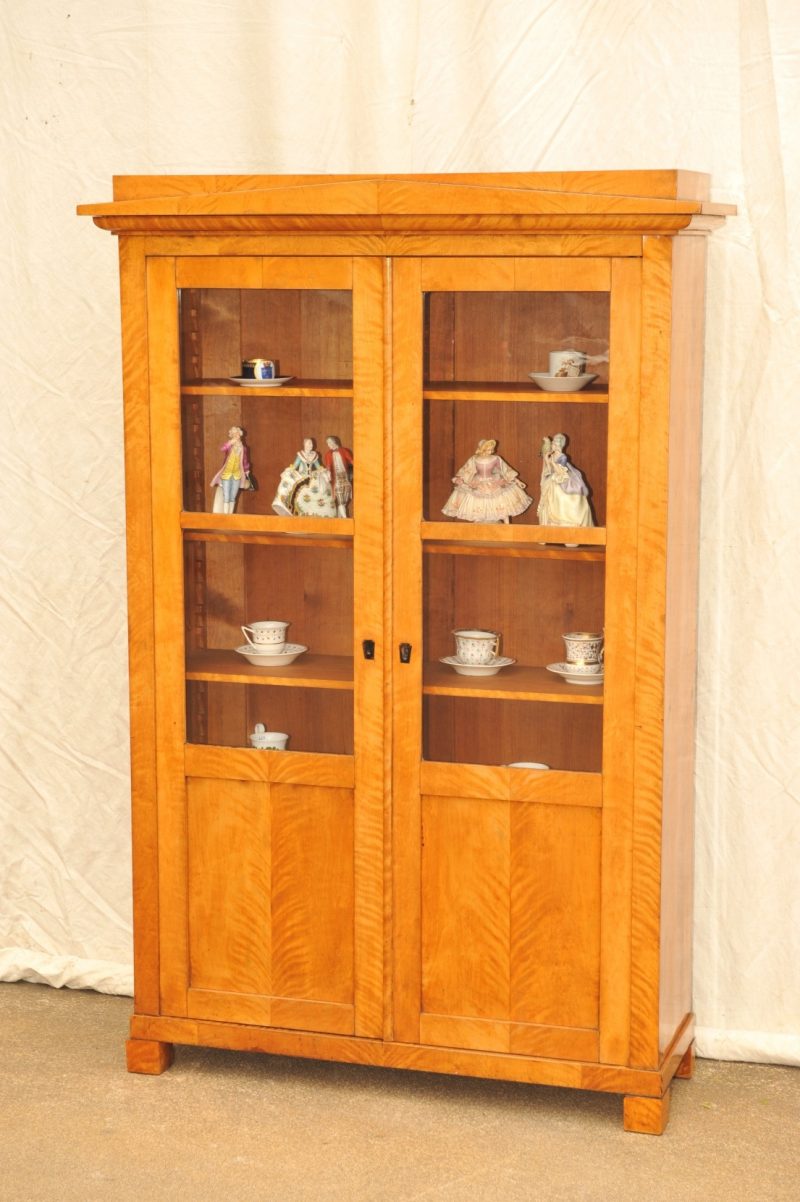 Vitrine Biedermeier Bücherschrank Birke