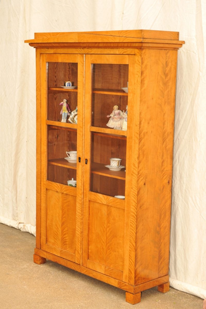 Vitrine Biedermeier Bücherschrank Birke