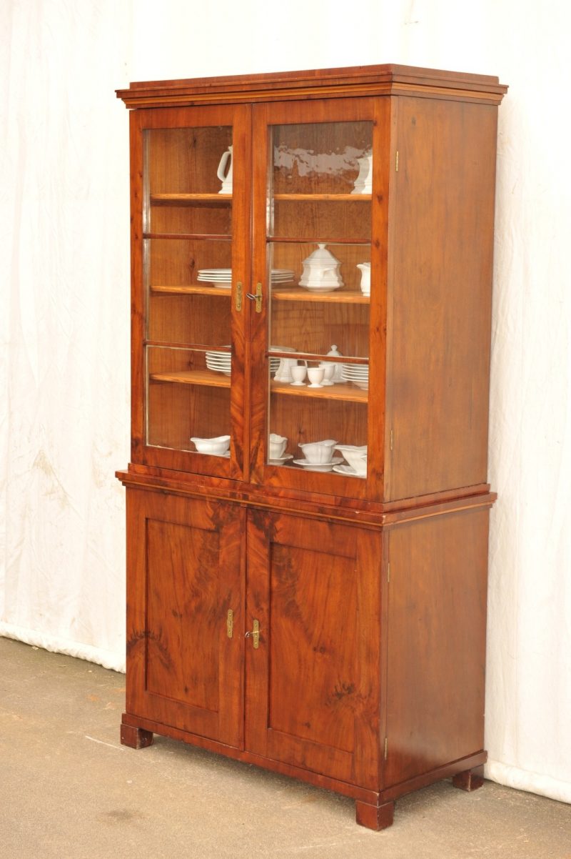 Biedermeier Vitrine zweiteilig