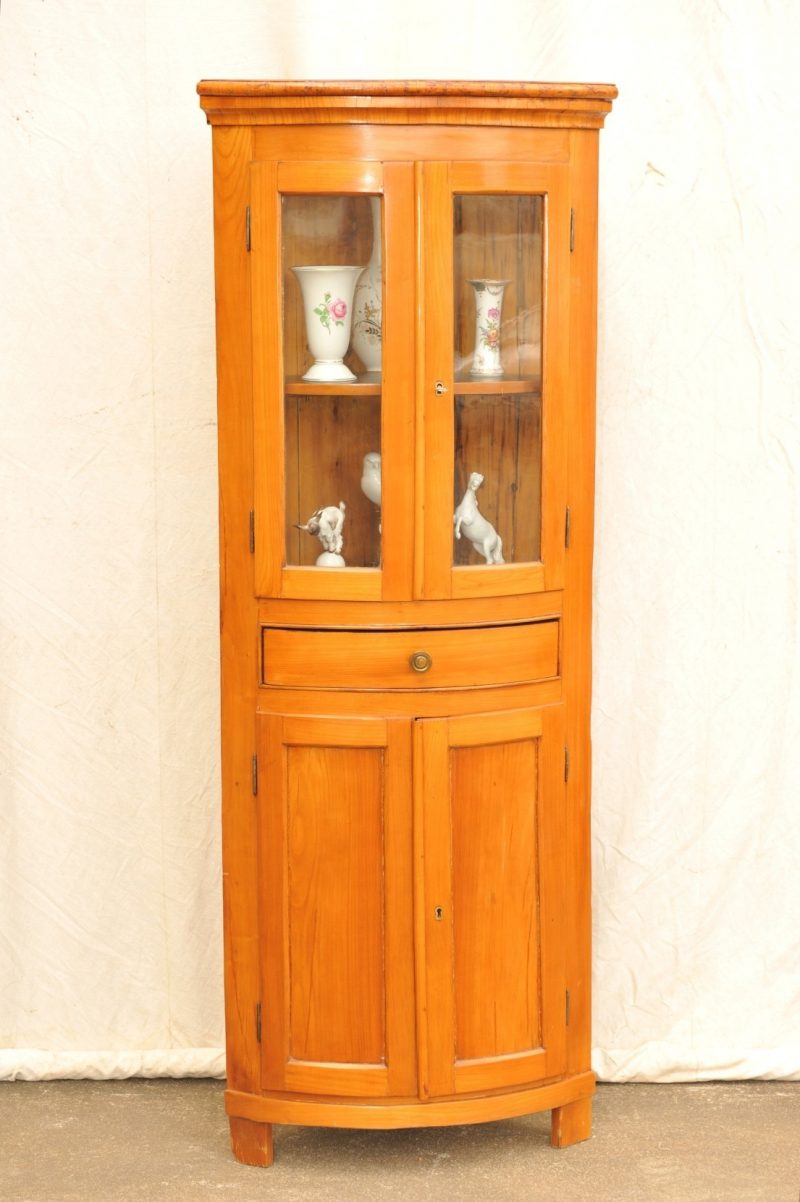 Eckvitrine Vierteltonne Biedermeier