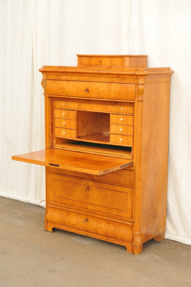 Schreibschrank Esche furniert von 1850