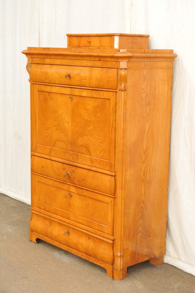 Schreibschrank Esche furniert von 1850