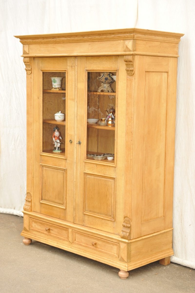 Gründerzeit Vitrinenschrank Eiche - Antik im Hof - antiker Aktenschrank