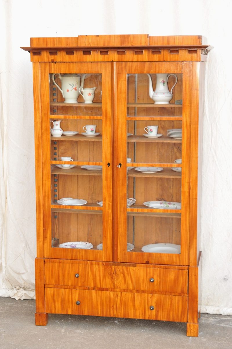 Biedermeier Bücherschrank Rosenholz und Mahagoni
