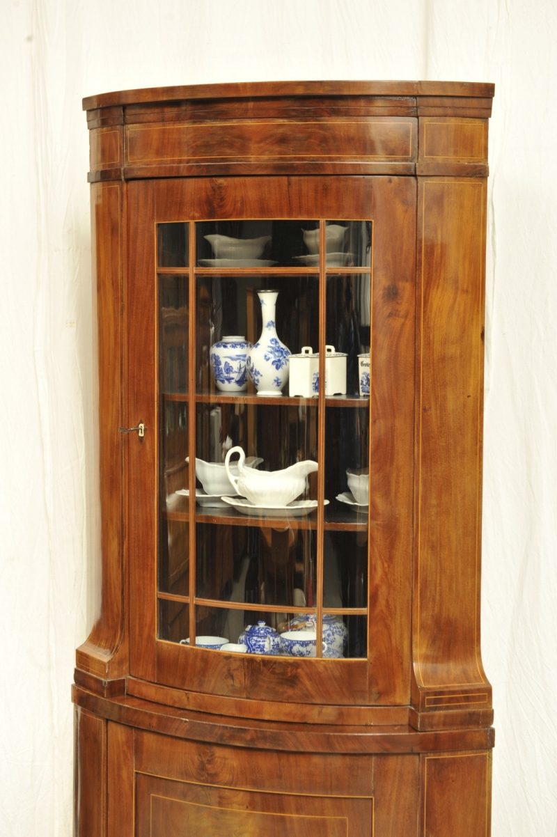 Eckvitrine Biedermeier Mahagoni