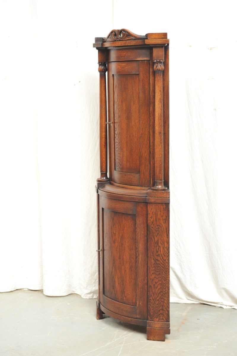 Biedermeier Eckschrank Eiche, Vierteltonne