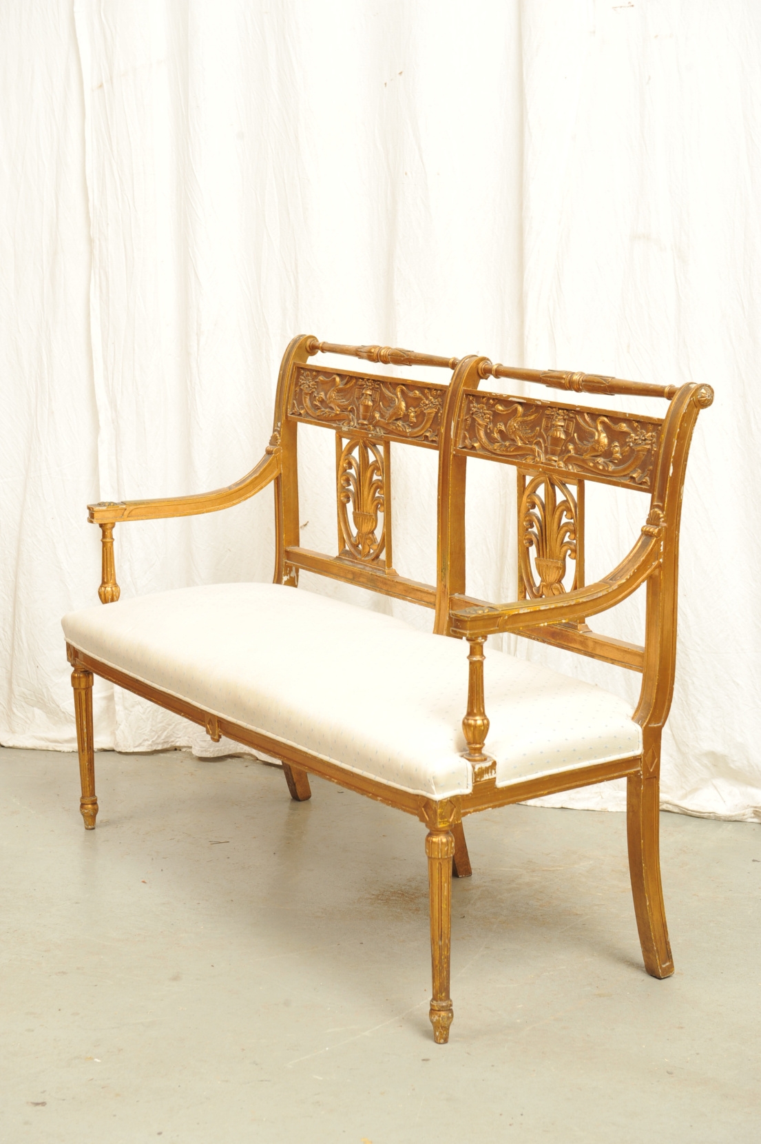 Sitzbank vergoldet Louis XVI Stil
