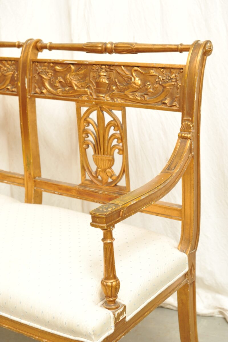 Detail Sitzbank vergoldet Louis XVI Stil