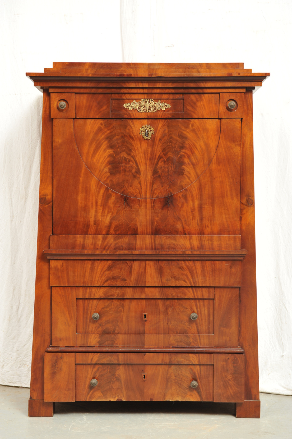 konischer Schreibschrank Biedermeier Mahagoni