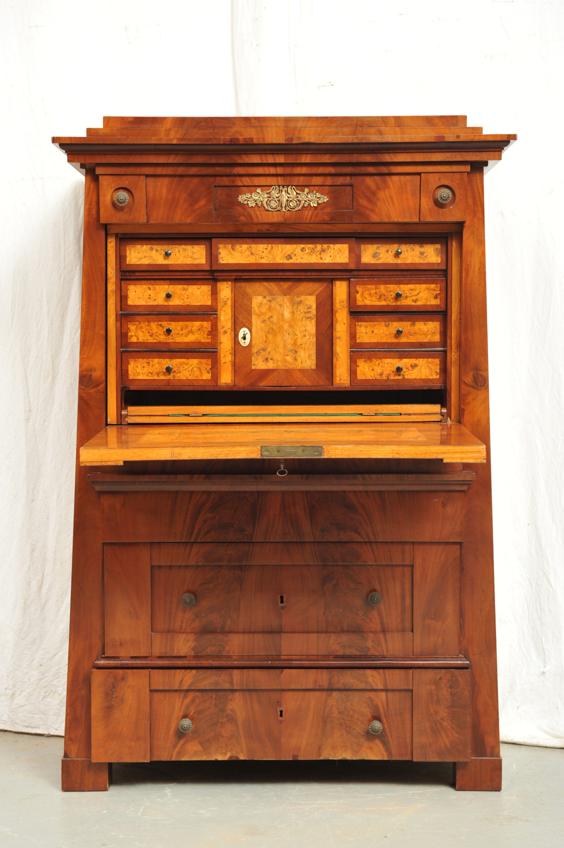 konischer Schreibschrank Biedermeier Mahagoni