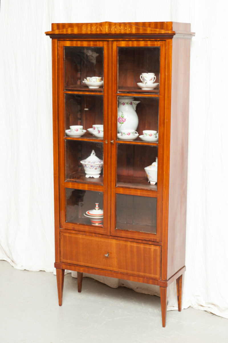 kleiner Vitrinenschrank Biedermeier Mahagoni