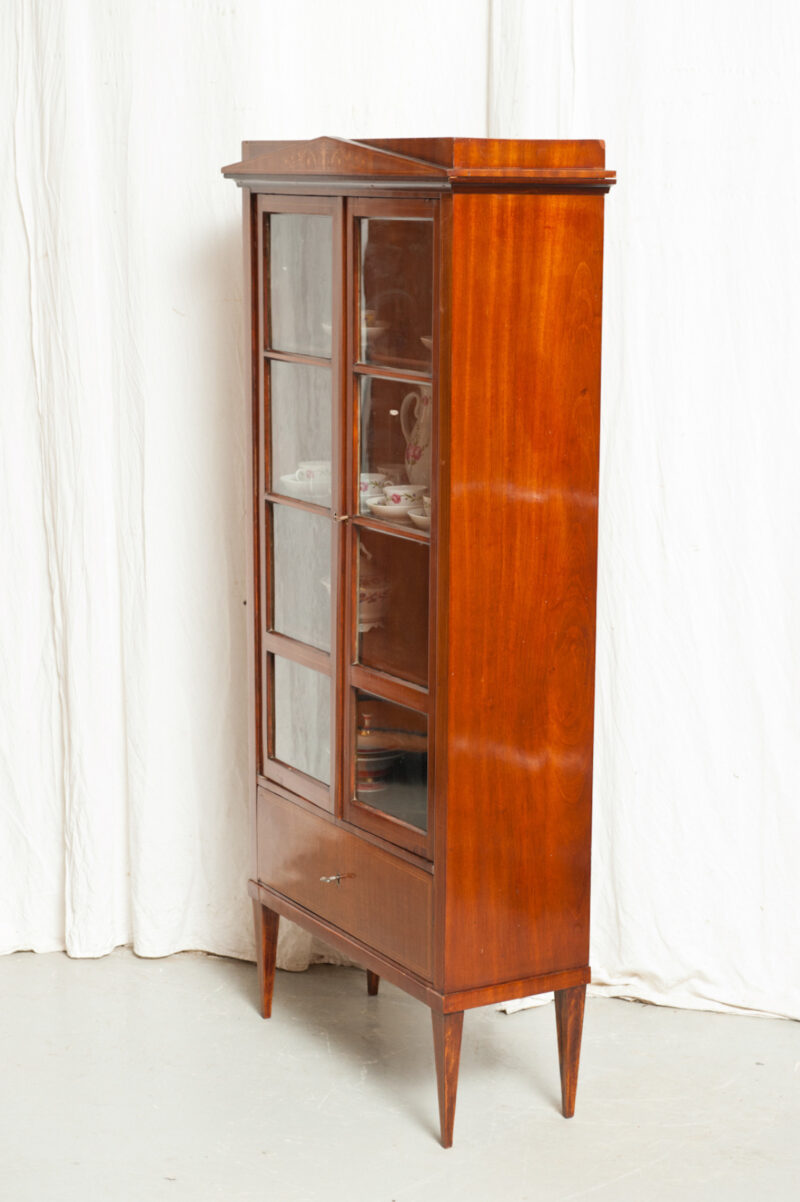 kleiner Vitrinenschrank Biedermeier Mahagoni