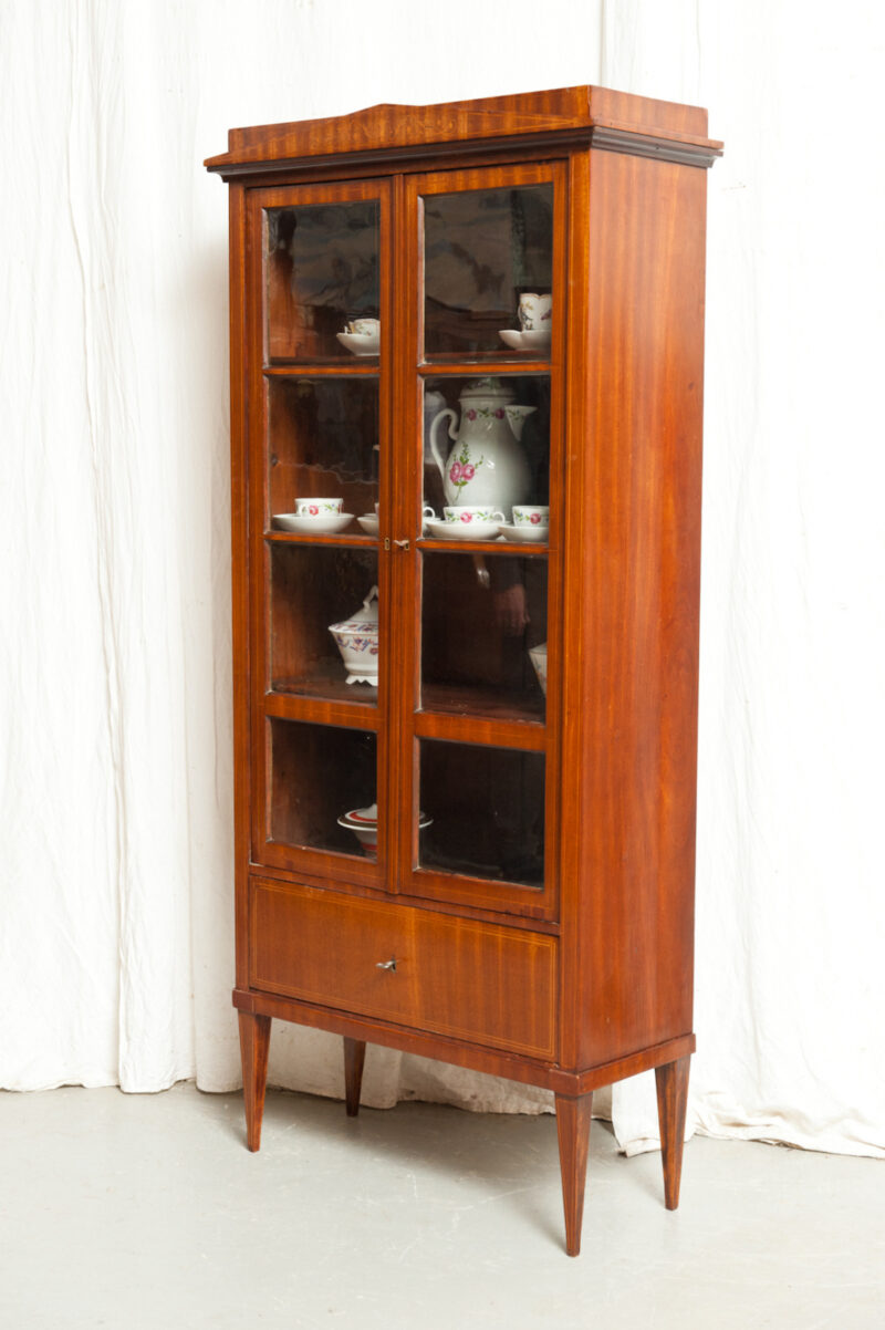 kleiner Vitrinenschrank Biedermeier Mahagoni