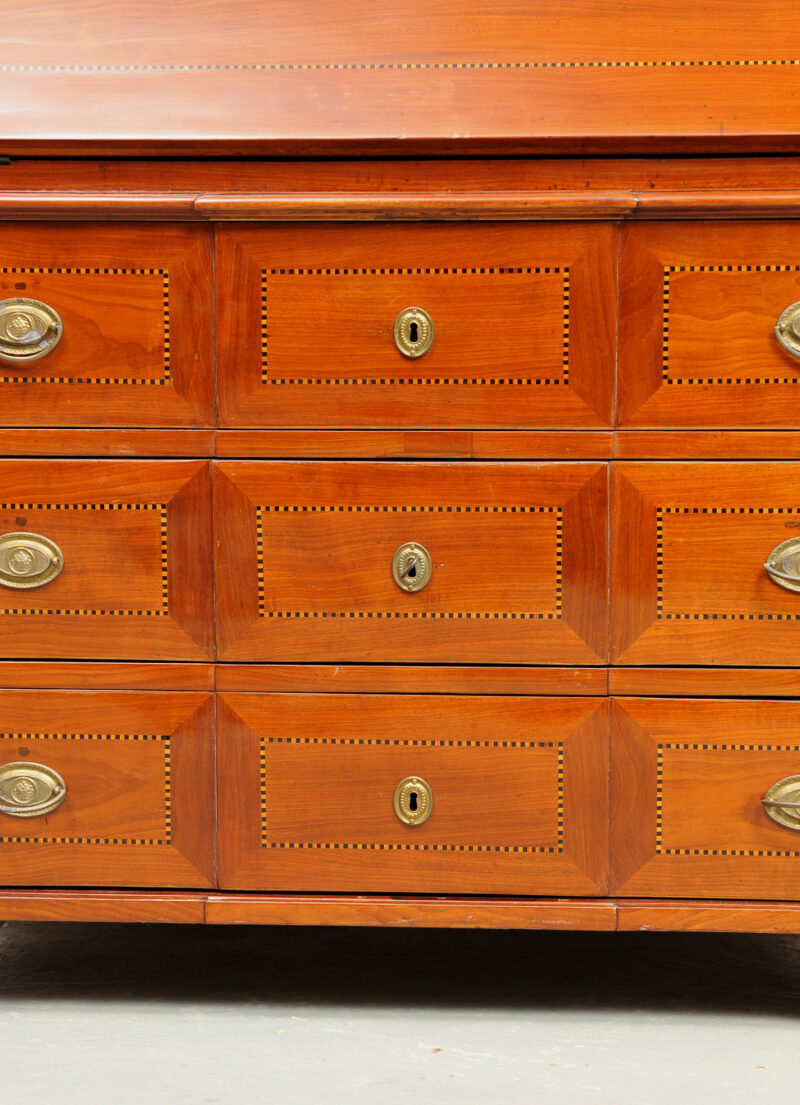 Unterteil Louis Seize Aufsatzsekretär mit Feldermarketerie